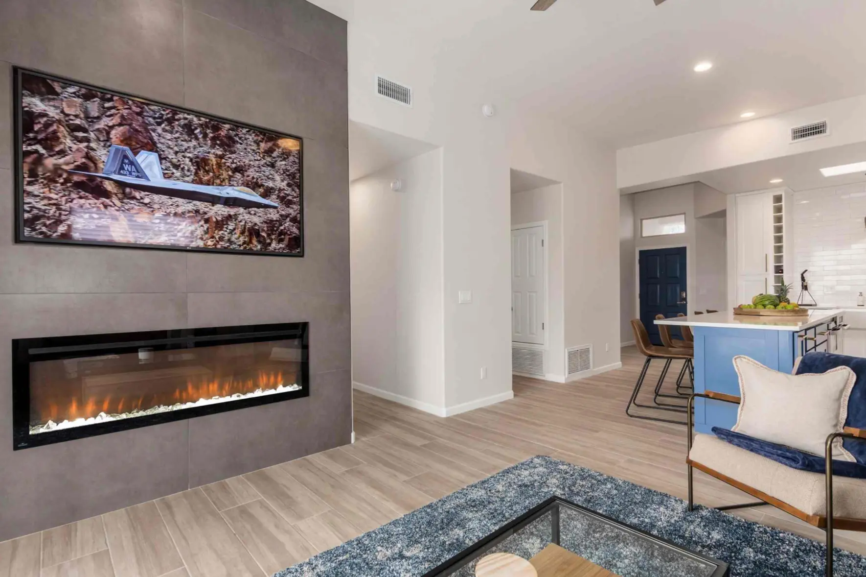 The Lomas — Fireplace & TV wall